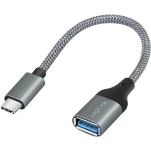 Kabllo USB LogiLink USB-C > USB 3.2 (ST-BU) 0.15m Adapter Gri