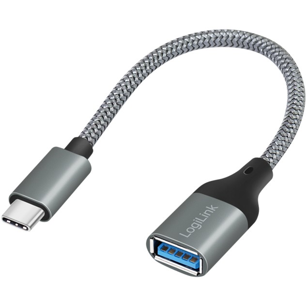 Kabllo USB LogiLink USB-C > USB 3.2 (ST-BU) 0.15m Adapter Gri
