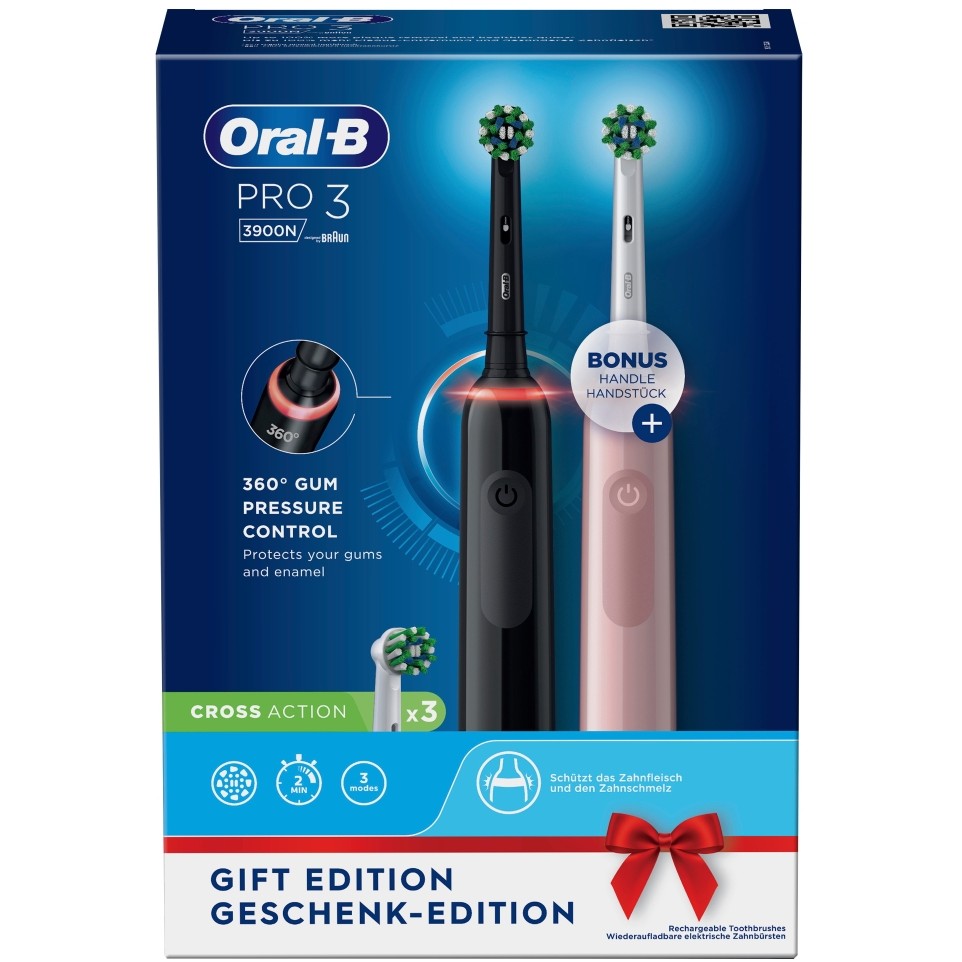 Furçë dhëmbësh elektrike Oral-B Pro 3 3900 Duo – Zezë/Rozë - Figura 4