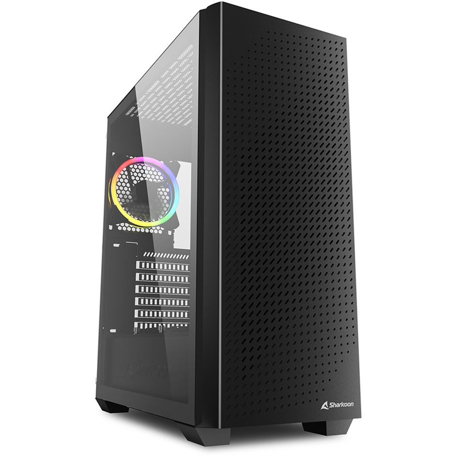 Kasë Midi Sharkoon VS9, RGB, e zezë