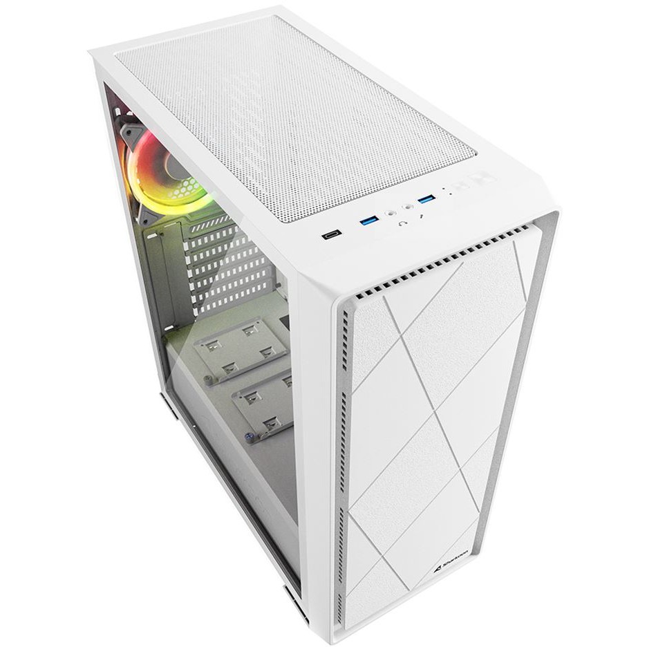 Kasë Midi Sharkoon VS8 RGB – Bardhë - Figura 3