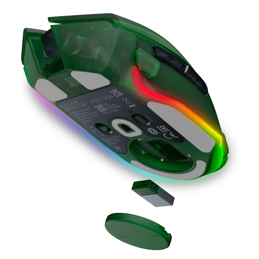 Maus Gaming Razer Basilisk V3 Pro 35K Phantom Wireless - Gjelbër - Figura 3