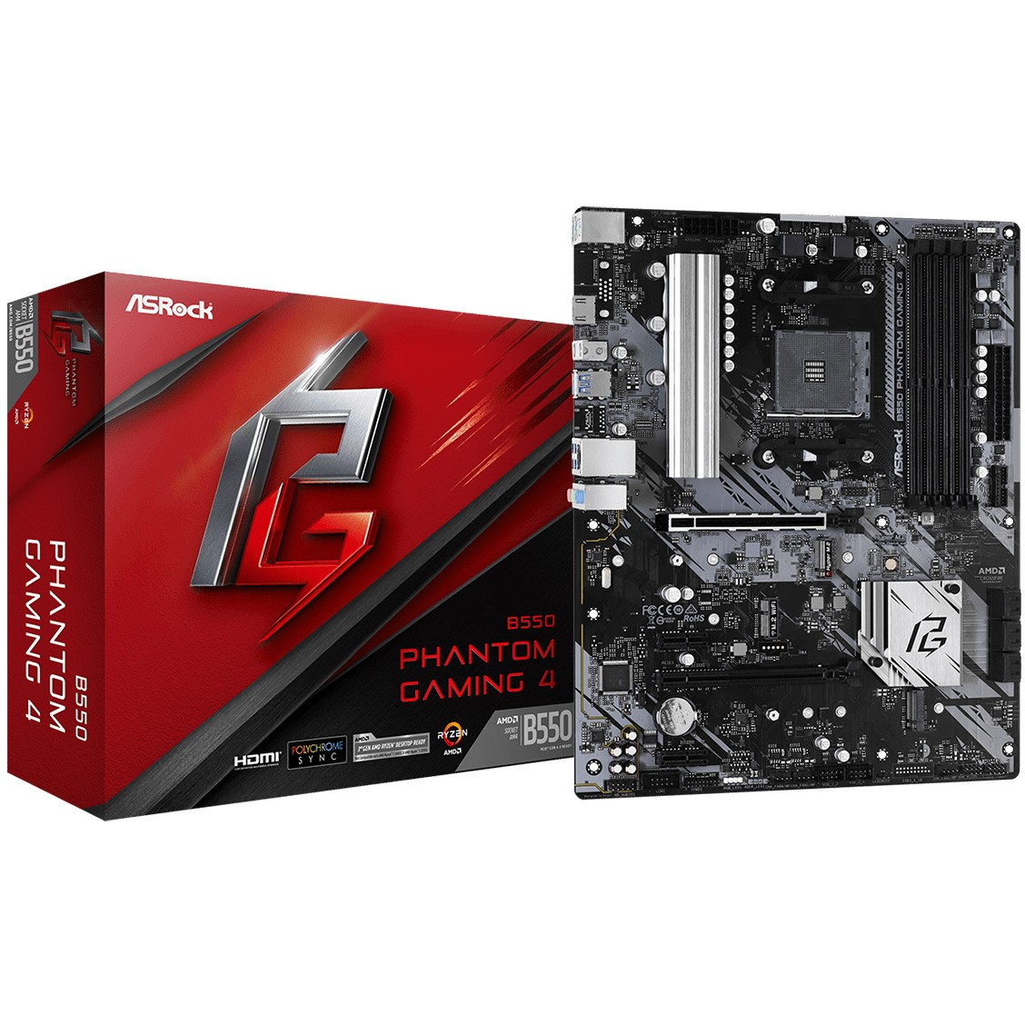 Pllakë Amë AMD AM4 ASROCK B550 PHANTOM GAMING 4 / DDR4 / HDMI