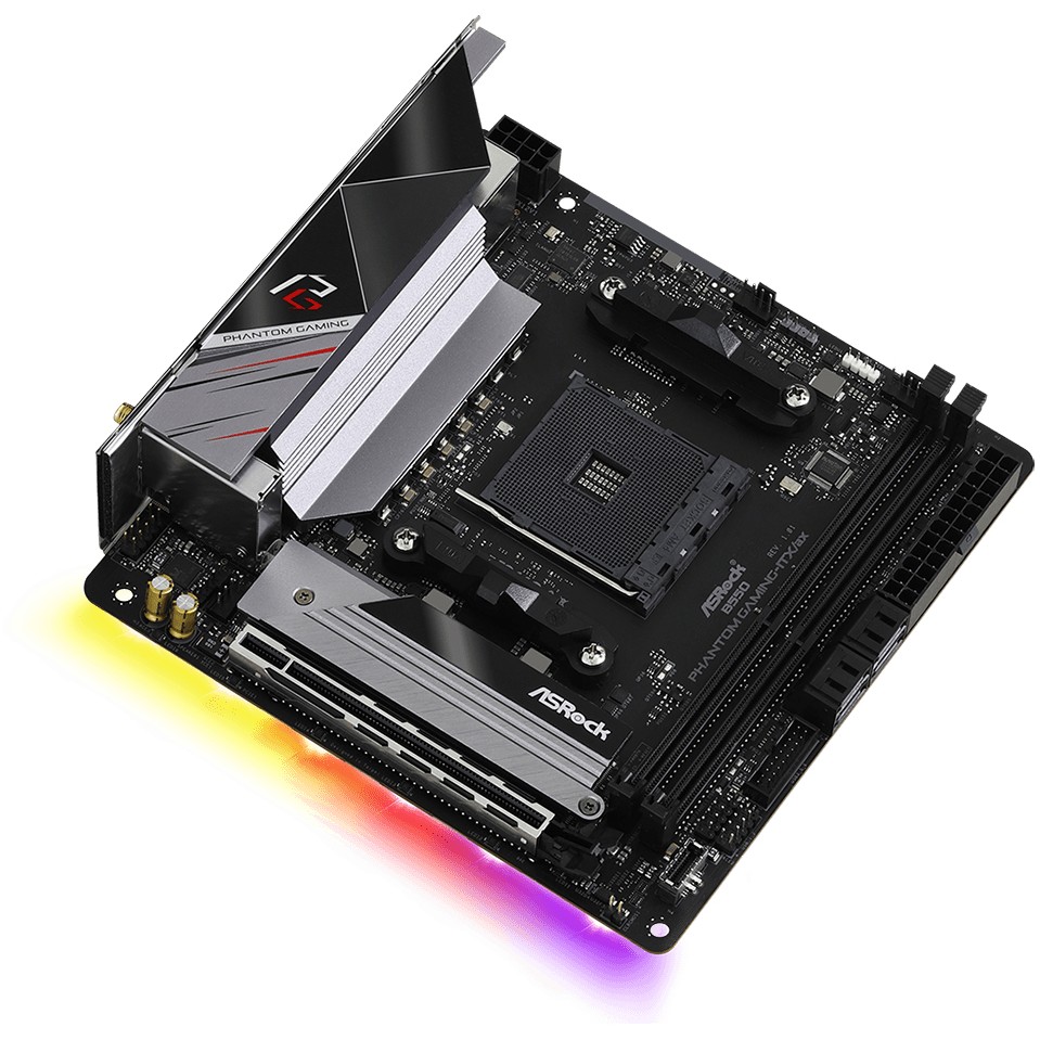Pllakë Amë AMD AM4 ASROCK B550 PHANTOM GAMING-ITX/AX / Mini ITX / DDR4 / HDMI+DP - Figura 3