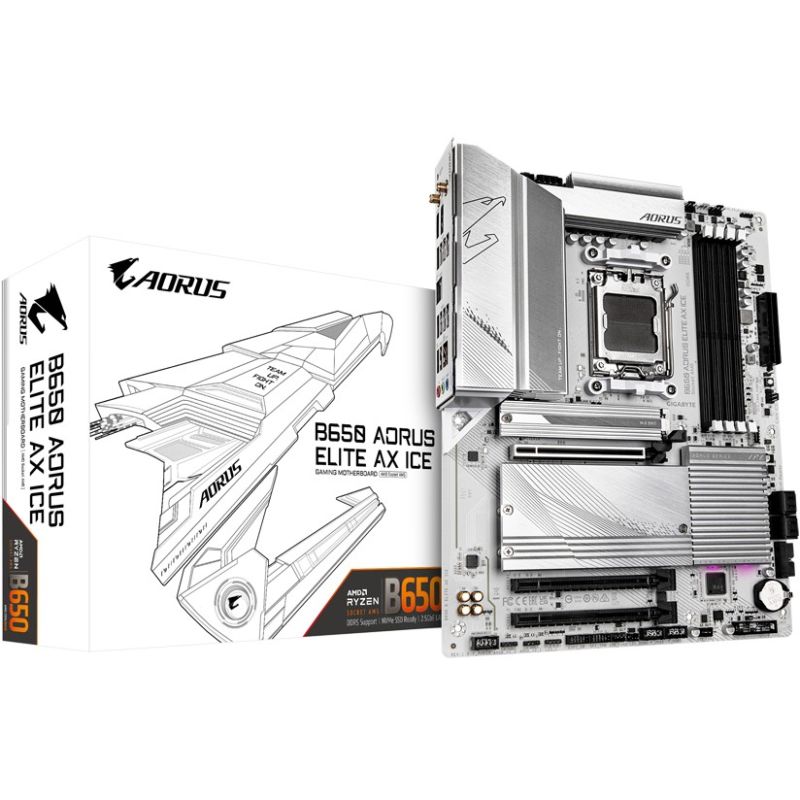 Pllakë Amë AMD AM5 Gigabyte B650 AORUS ELITE AX ICE / DDR5 / HDMI+DP