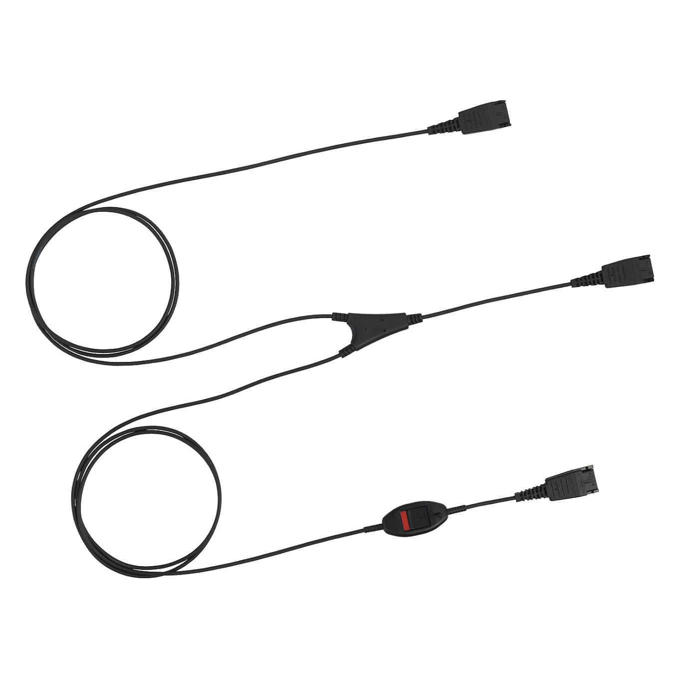 Kabllo për kufje Jabra QD në 2x QD me mute switch - Zezë