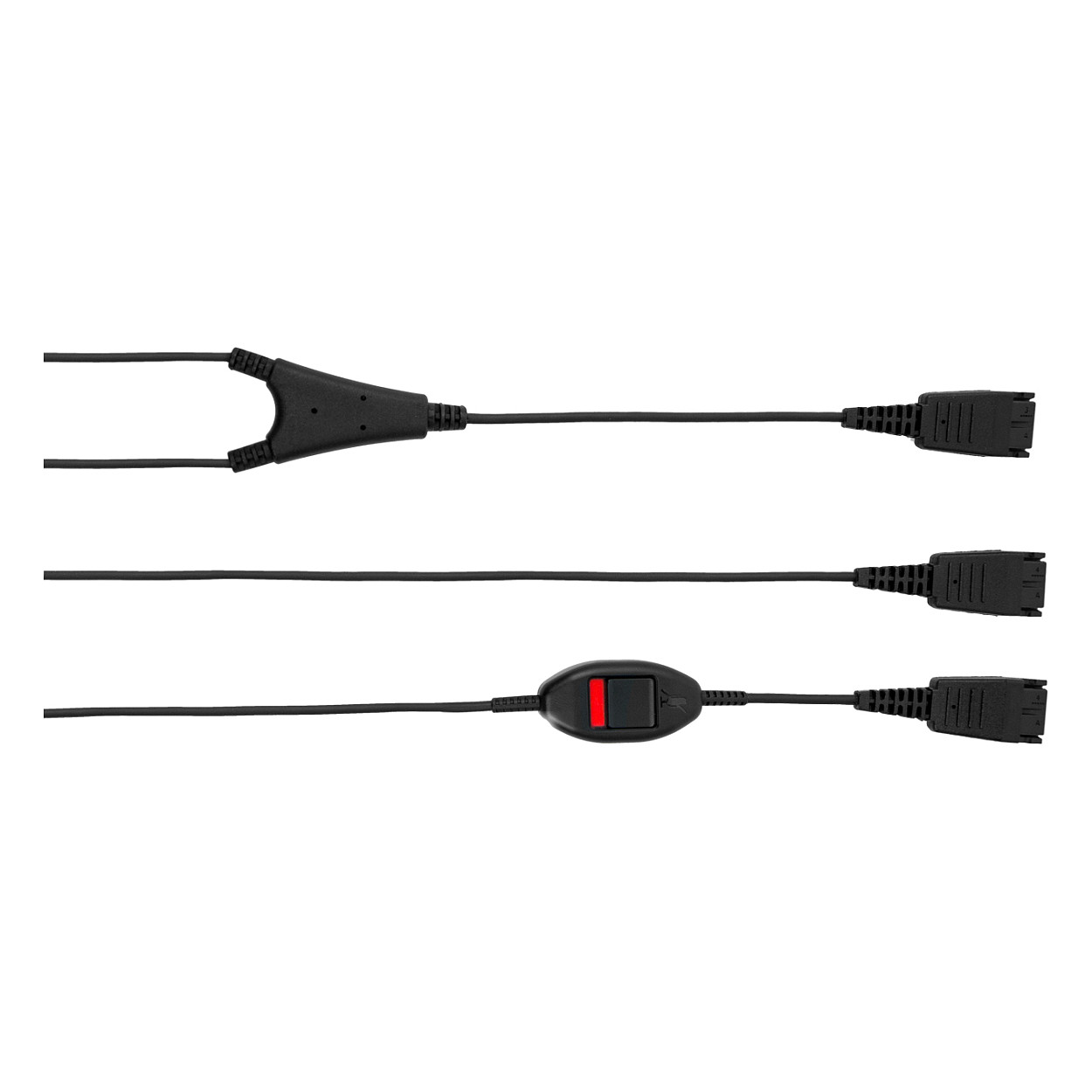 Kabllo për kufje Jabra QD në 2x QD me mute switch - Zezë - Figura 2