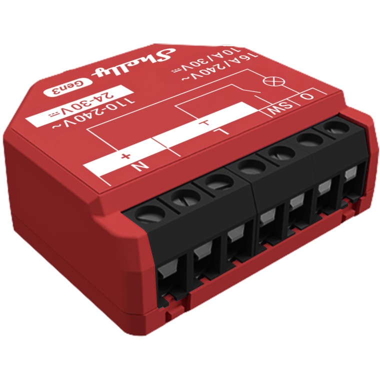 Shelly 1PM Gen3 Smart Switch – Max 16A, Wi-Fi & Bluetooth