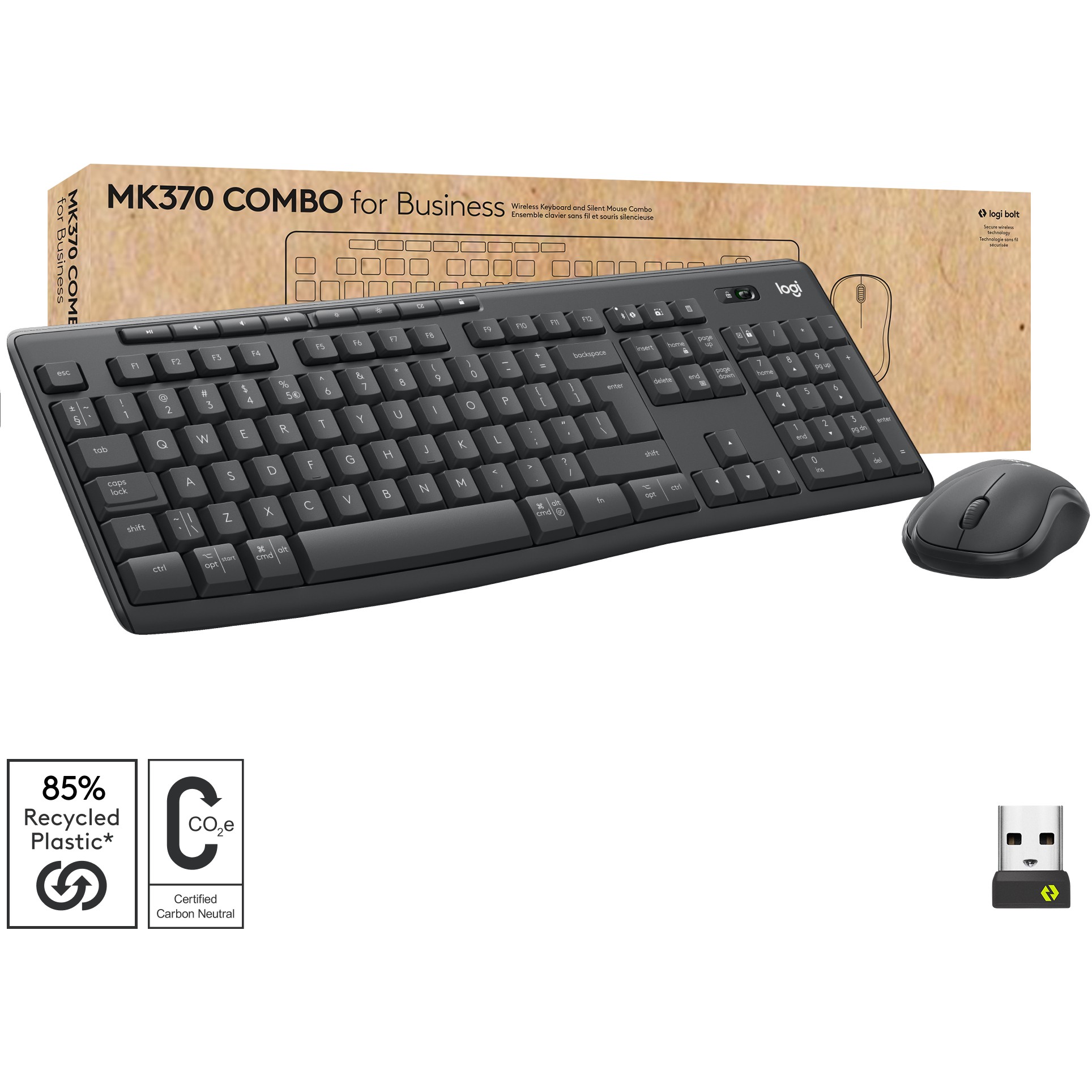 Combo (Tastierë & Maus) Logitech MK370 / pa kabllo / RF Wireless + Bluetooth / QWERTY - Figura 2