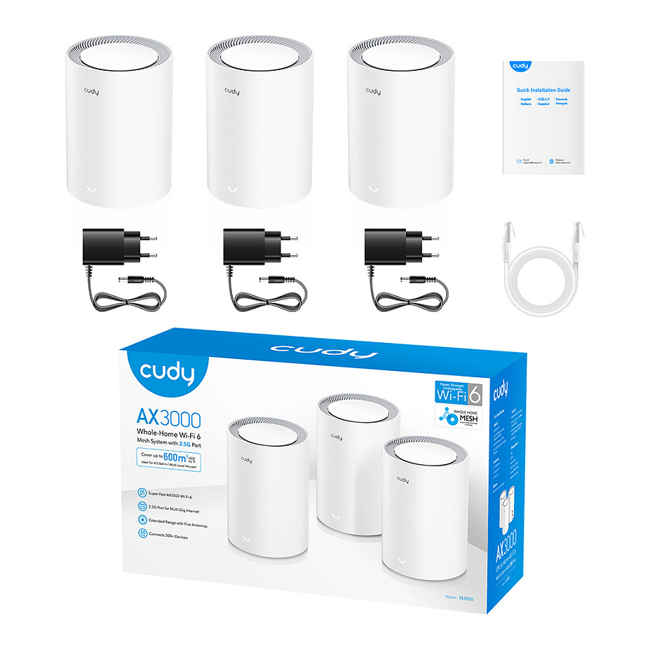 Ruter Mesh Cudy AX3000 6 2.5G Solution 3-Pack – Bardhë - Figura 2