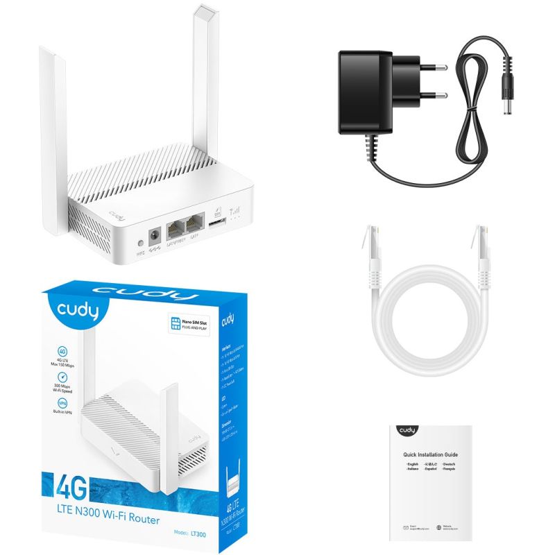 Ruter Cudy N300 Wi-Fi 4G LTE Cat4 - Bardhë - Figura 4