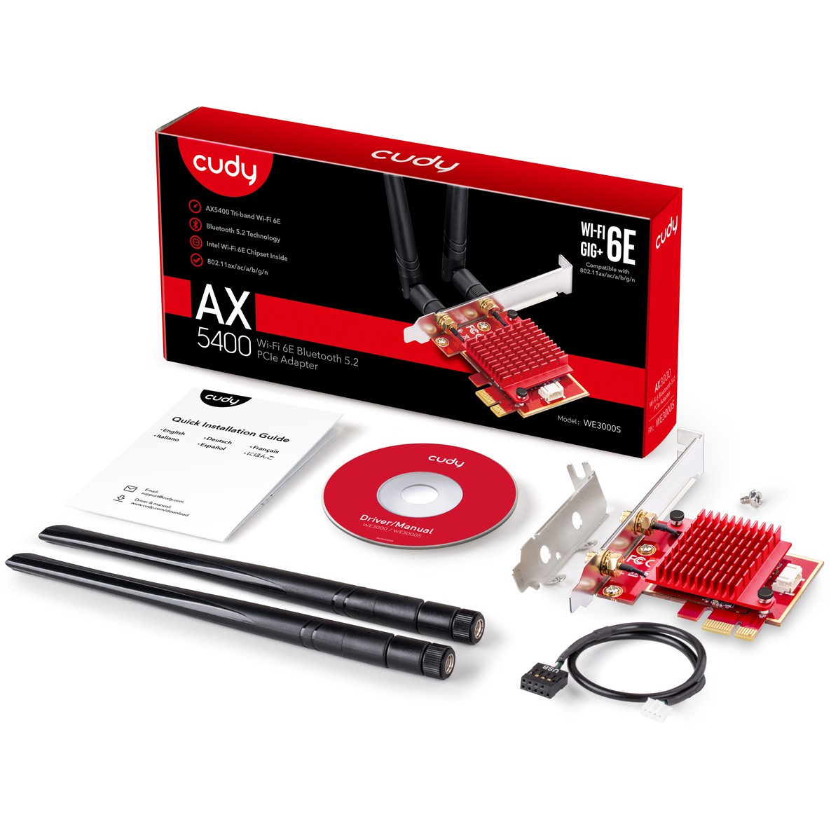Kartë rrjeti Cudy AX5400 Wi-Fi 6E PCI Express Adapter - Figura 4