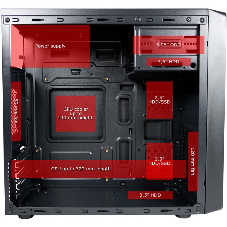 Kasë LC‑Power Mini Tower 2017MB - Zezë - Figura 3