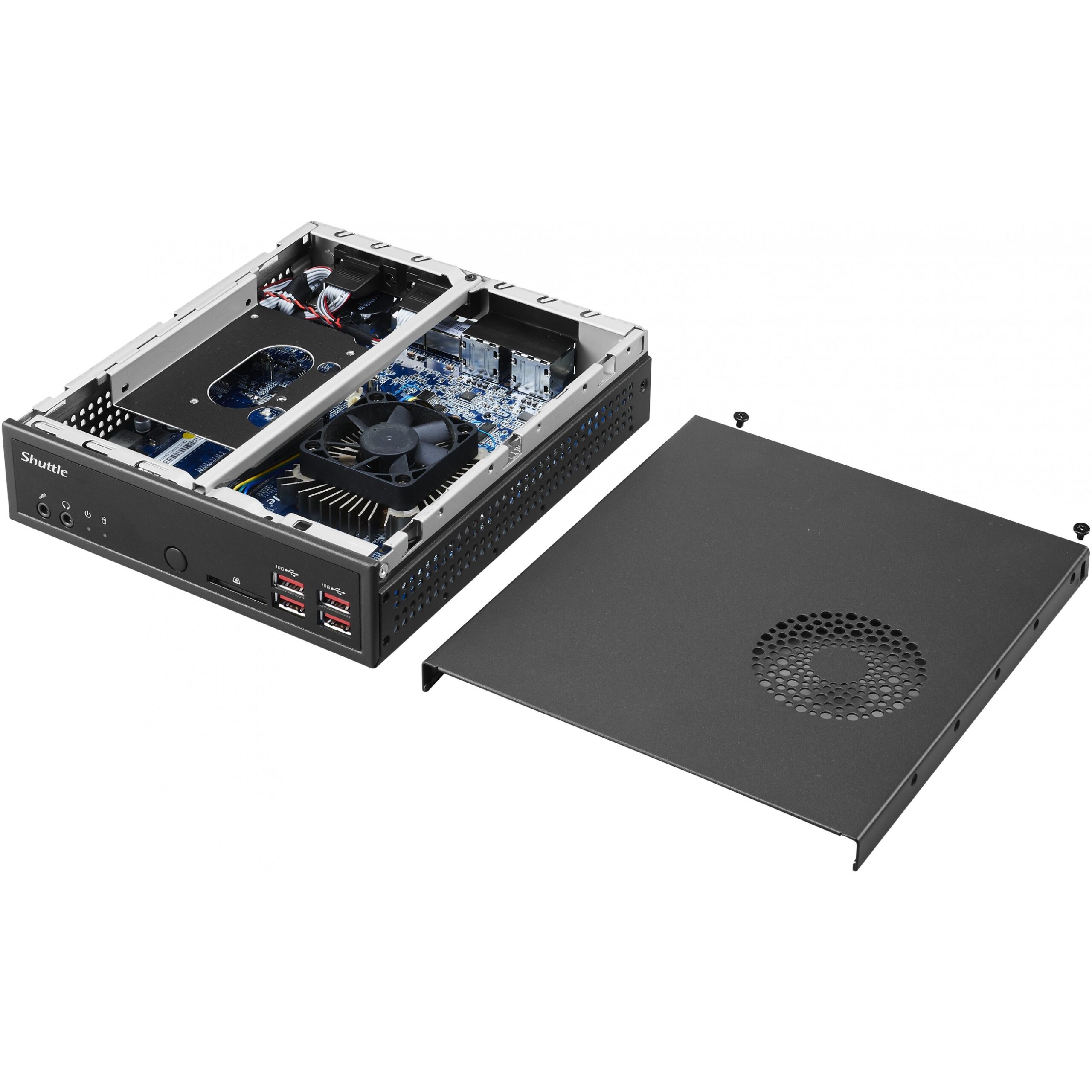 Mini Kompjuter Shuttle XPC Slim Barebone DH32U5 – Intel Core i5-1135G7 / Quad 4K HDMI / Dual LAN / Fanless / - Zezë - Figura 3
