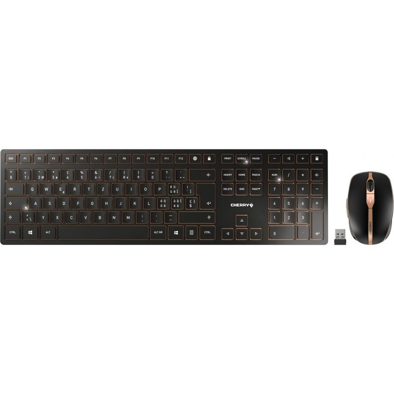 Combo (Tastierë & Maus) / Cherry DW 9100 Slim / CH-Layout / AES Encryption / Zezë