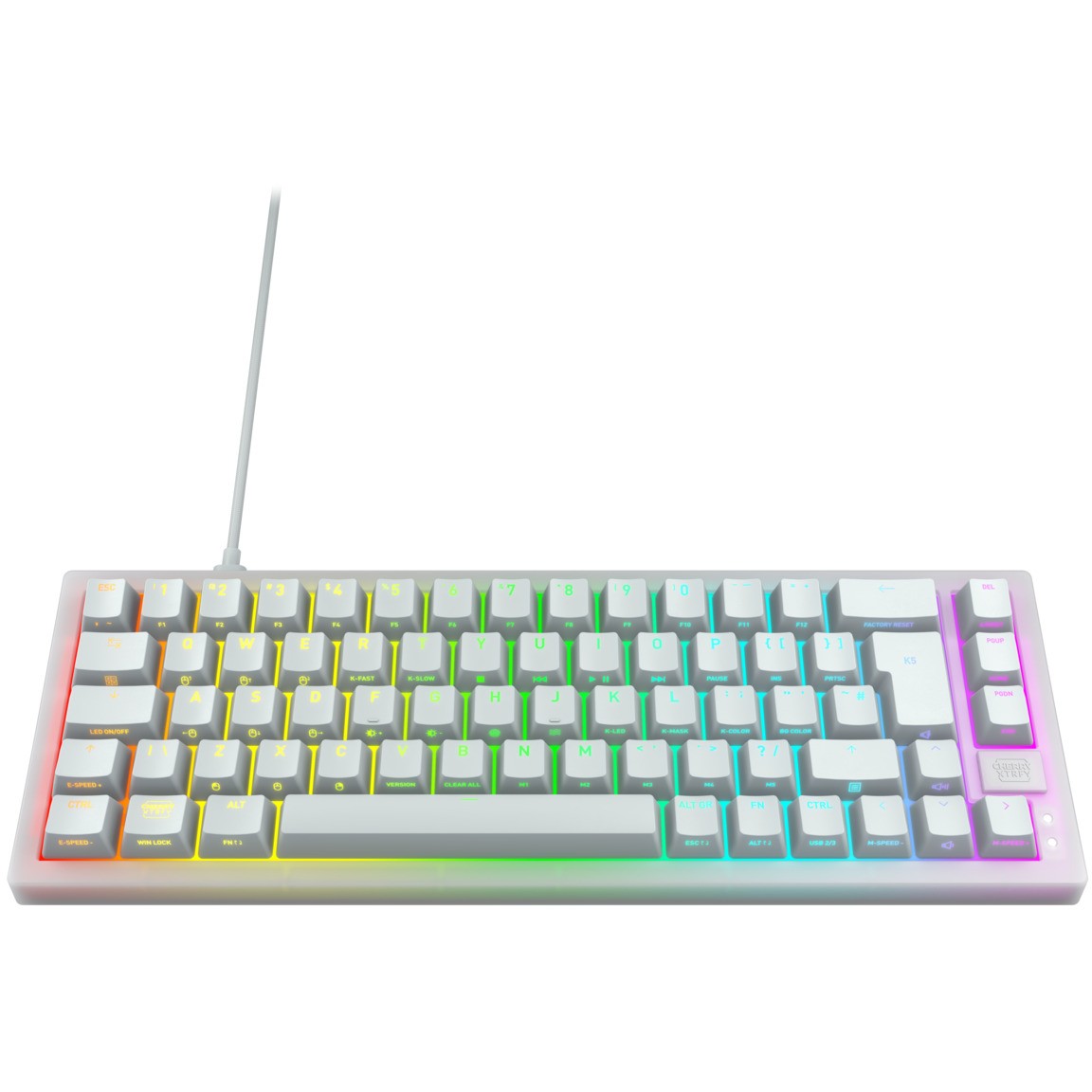 Tastierë Gaming Cherry Xtrfy K5V2 Compact RGB Wired / MX2A Red / QWERTZ- Bardhë - Figura 2
