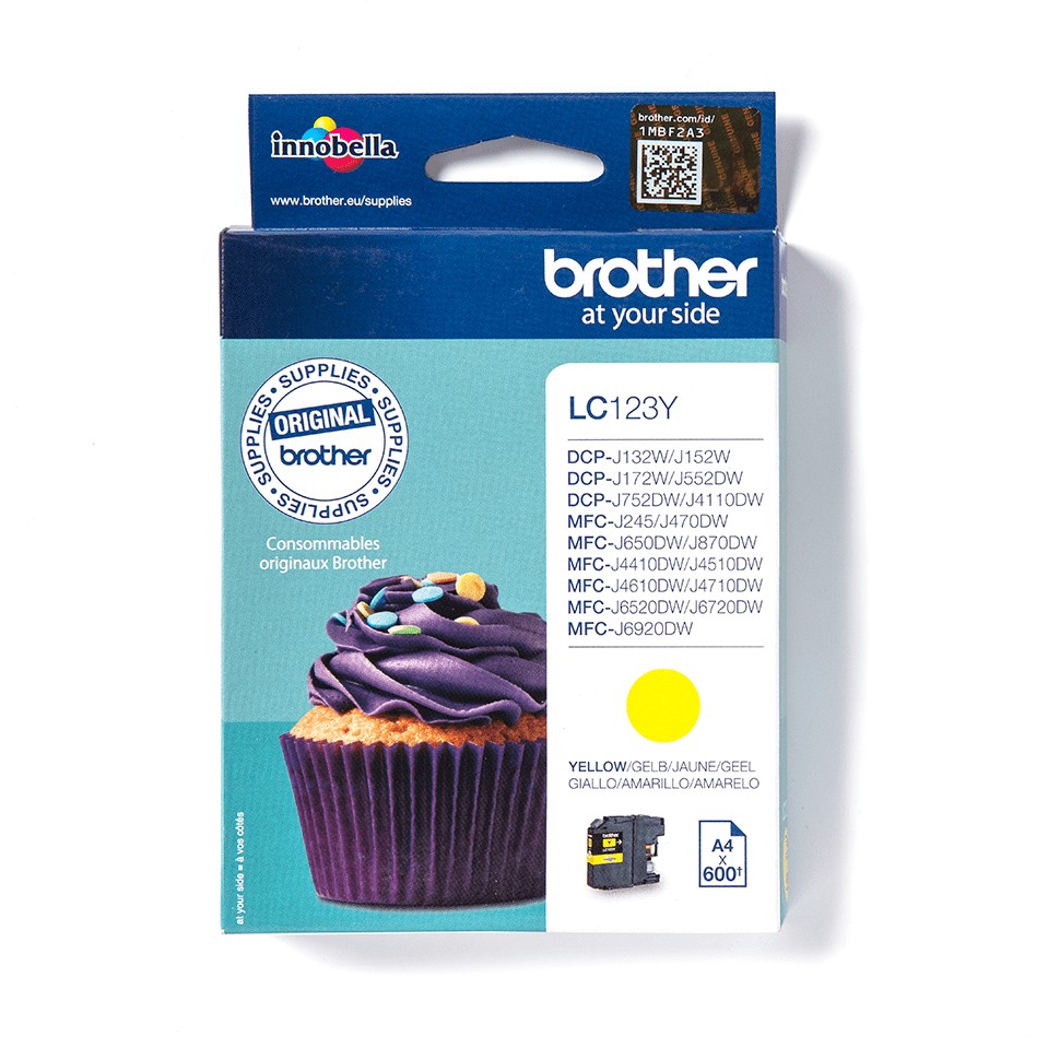 INK Brother LC-123Y Ink Cartridge/ up to 600 pages (ISO/IEC 24711) – Verdhë
