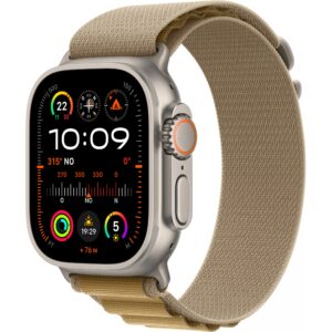 Apple Watch Ultra 2 / GPS + Cellular / 49mm / Natural Titanium Case with Tan Alpine Loop - Large