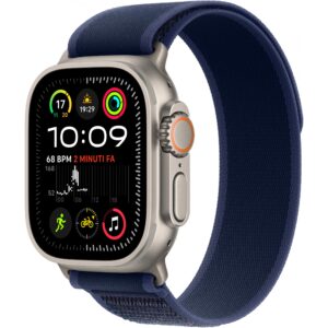 Apple Watch Ultra 2 / GPS + Cellular / 49mm / Natural Titanium Case with Blue Trail Loop - S / M