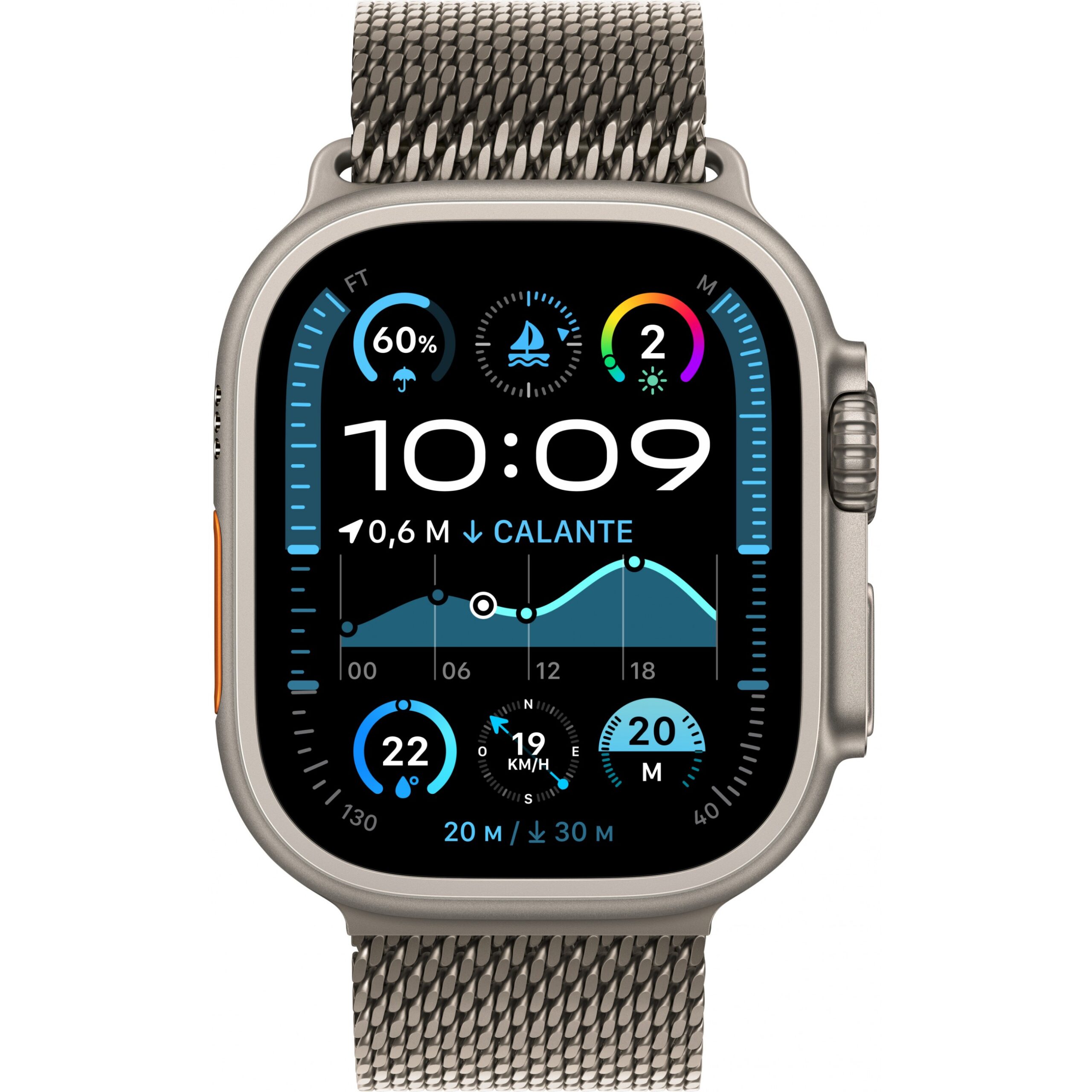 Apple Watch Ultra 2 GPS + Cellular 49mm Natural Titanium Case with Natural Titanium Milanese Loop 64GB - S - Figura 2