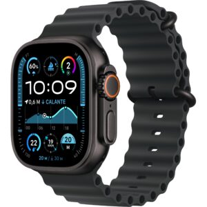 Apple Watch Ultra 2 / GPS + Cellular / 49mm / Black Titanium Case with Black Ocean Band