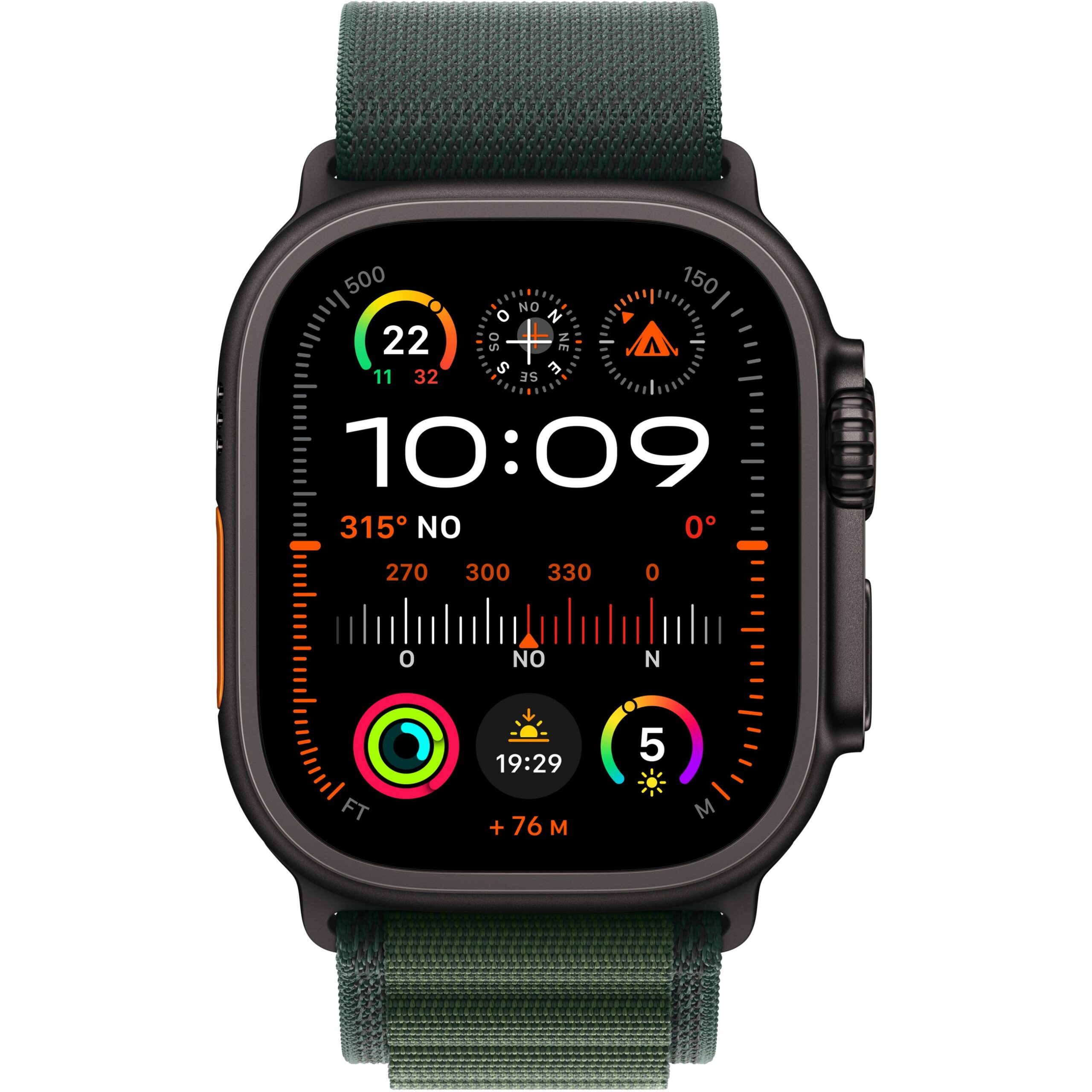 Apple Watch Ultra 2 / GPS + Cellular / 49mm / Black Titanium Case with Dark Green Alpine Loop - Large - Figura 2