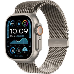 Apple Watch Ultra 2 / GPS + Cellular / 49mm / Natural Titanium Case with Natural Titanium Milanese Loop - M