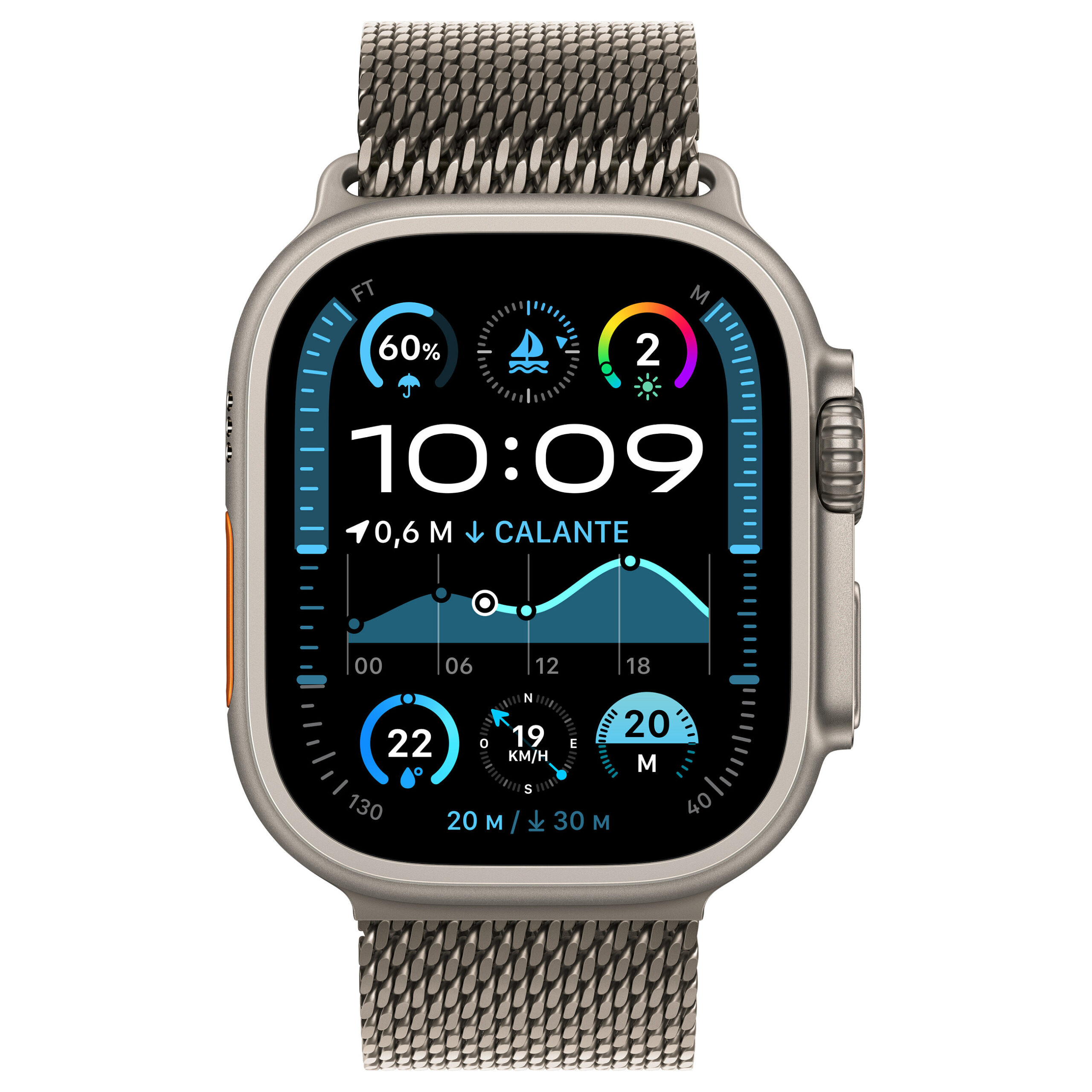 Apple Watch Ultra 2 / GPS + Cellular / 49mm / Natural Titanium Case / Natural Titanium Milanese Loop - L - Figura 2