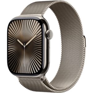 Apple Watch Series 10 / GPS + Cellular / 46mm / Natural Titanium Case with Natural Milanese Loop - S/M
