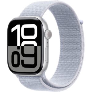 Apple Watch Series 10 / GPS / 46mm / Silver Aluminium Case with Blue Cloud Sport Loop