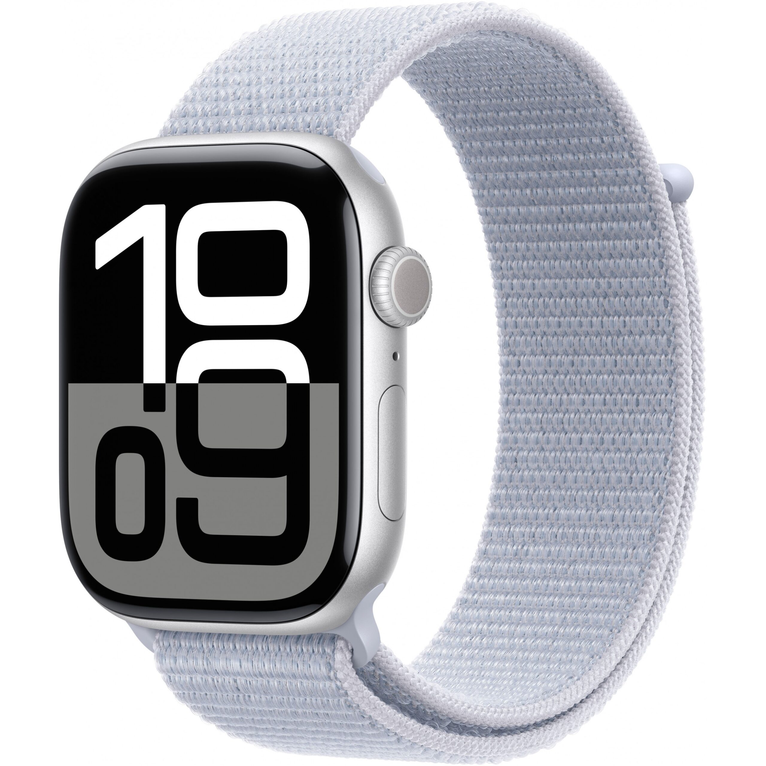 Apple Watch Series 10 / GPS / 46mm / Silver Aluminium Case with Blue Cloud Sport Loop
