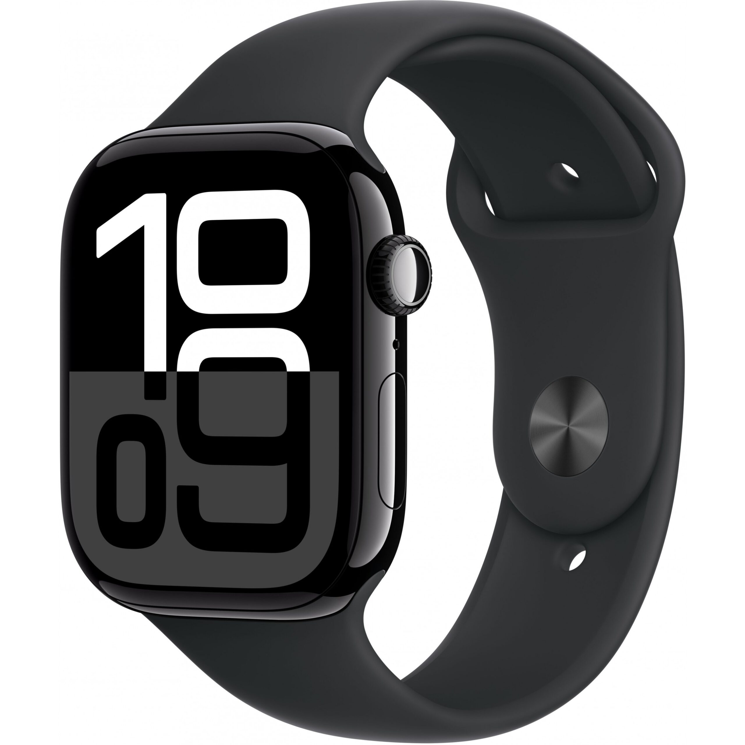 Apple Watch Series 10 GPS + Cellular 46mm Jet Black Aluminium Case with Black Sport Band 64GB - M/L