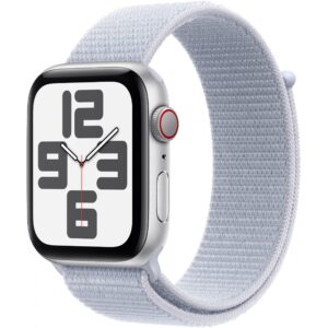 Apple Watch SE GPS + Cellular 44mm Silver Aluminium Case with Blue Cloud Sport Loop 32GB