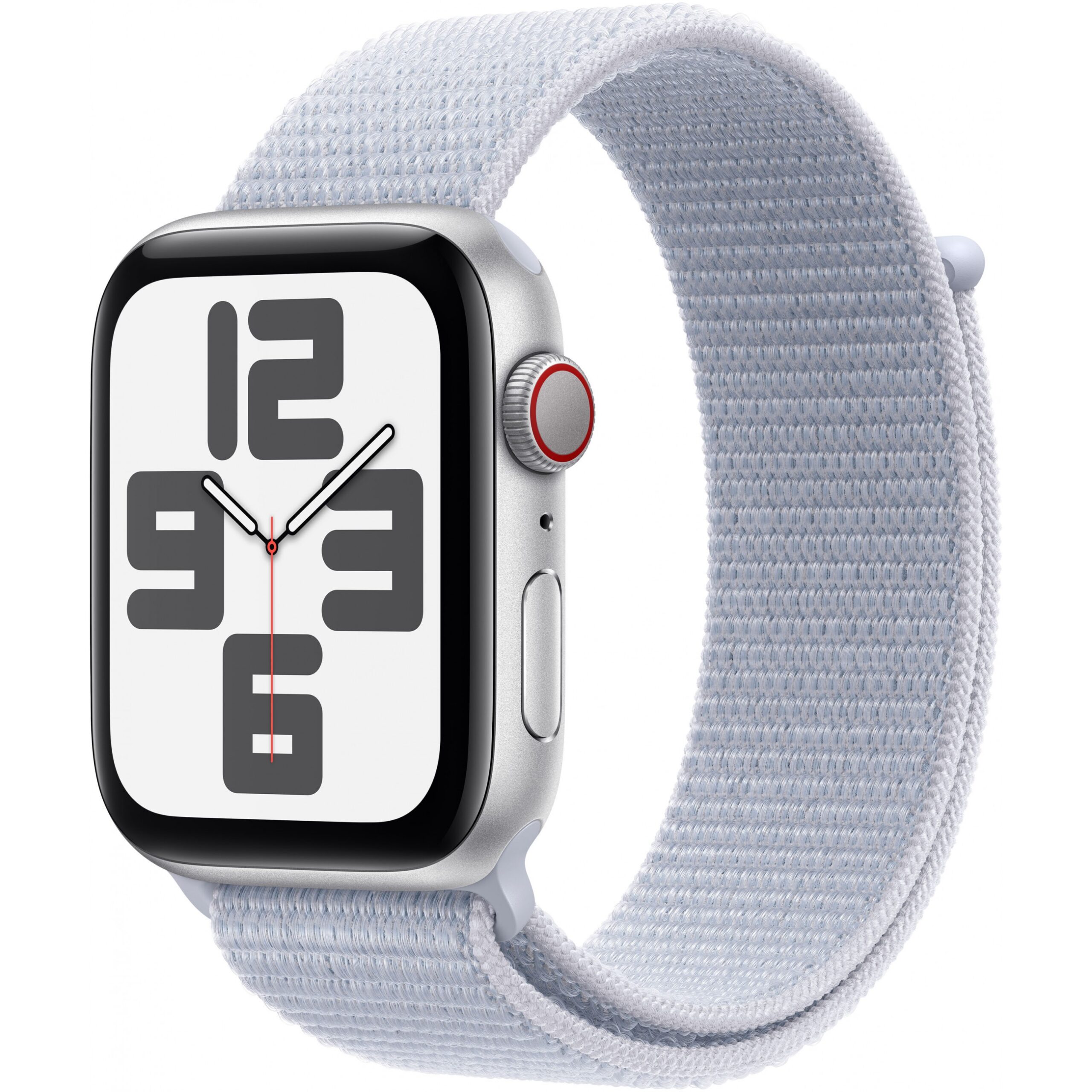 Apple Watch SE GPS + Cellular 44mm Silver Aluminium Case with Blue Cloud Sport Loop 32GB