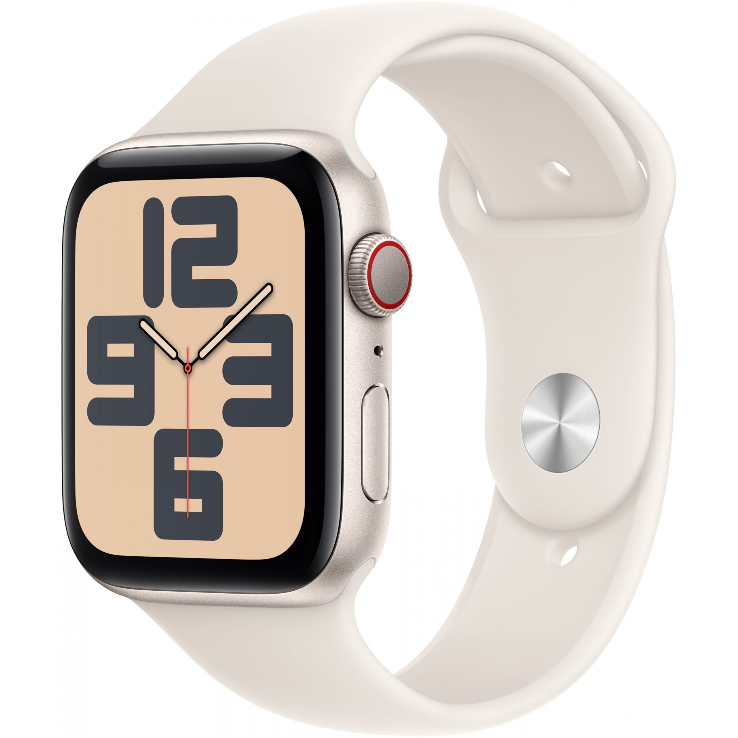 Apple Watch SE / GPS + Cellular / 44mm / Starlight Aluminium Case with Starlight Sport Band - M/L