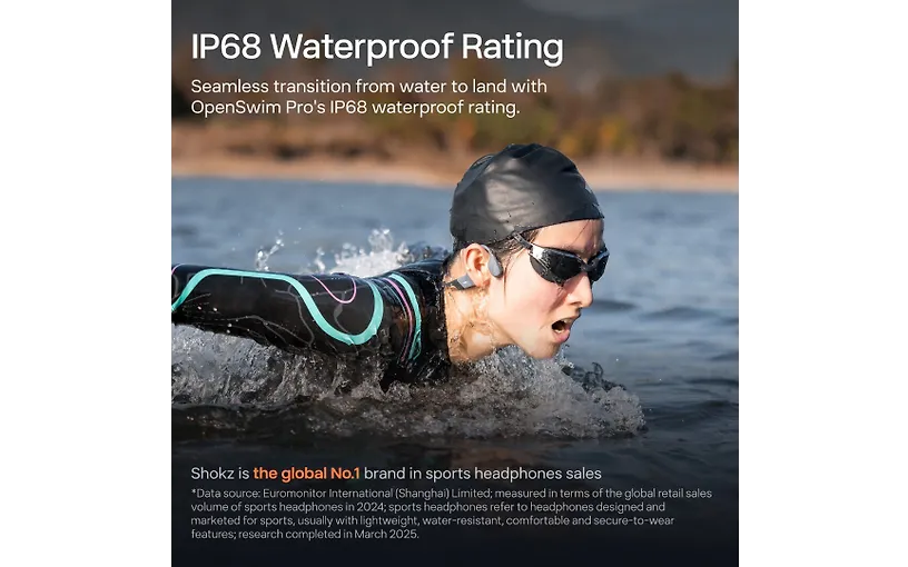 Kufje pa kabllo Shokz OpenSwim Pro S711 / Bone Conduction / Bluetooth - Gri - Figura 2