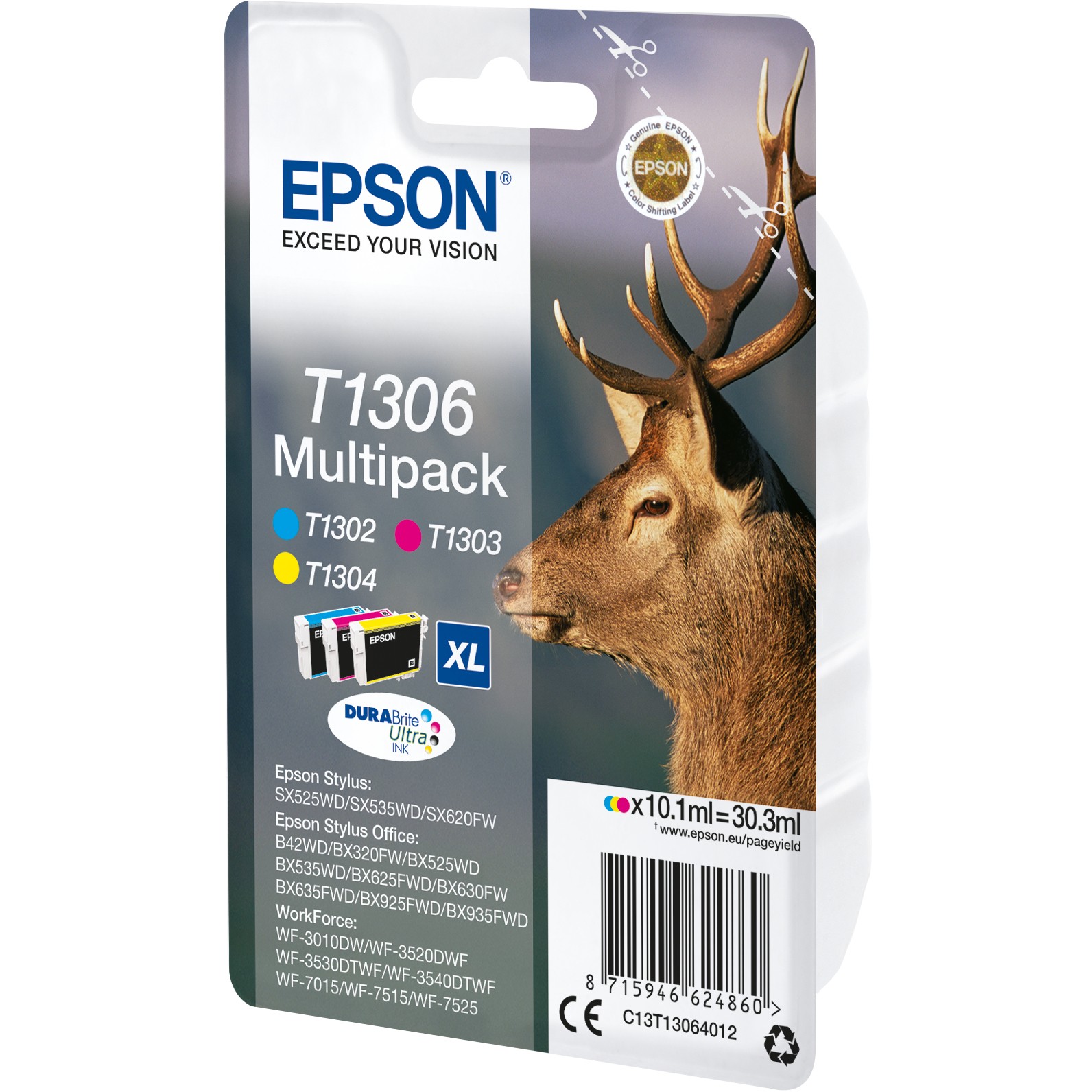 INK Epson T1306 C13T13064012 – Multipack 3 copë (Blu/ Rozë/ Verdhë) - Figura 2