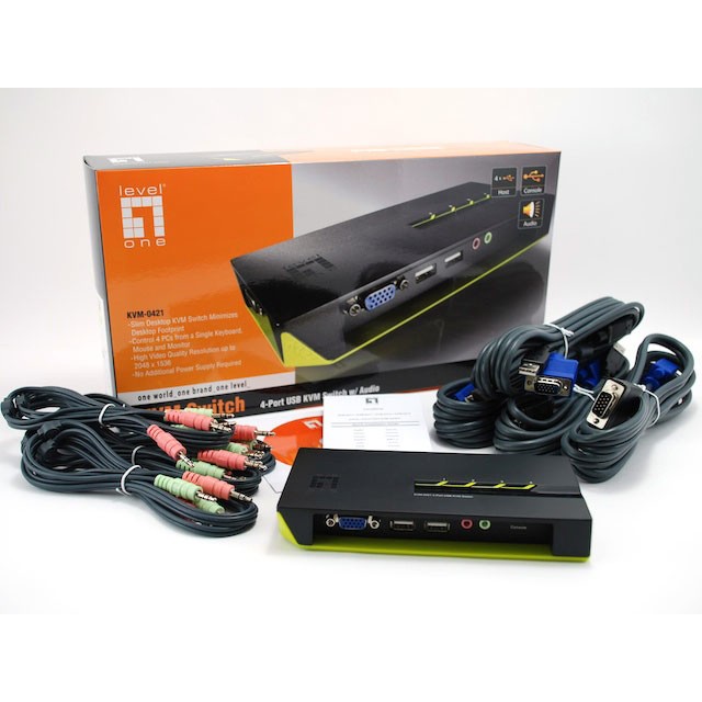 LevelOne KVM Switch / 4-Port VGA + 2x USB + Audio - Figura 4