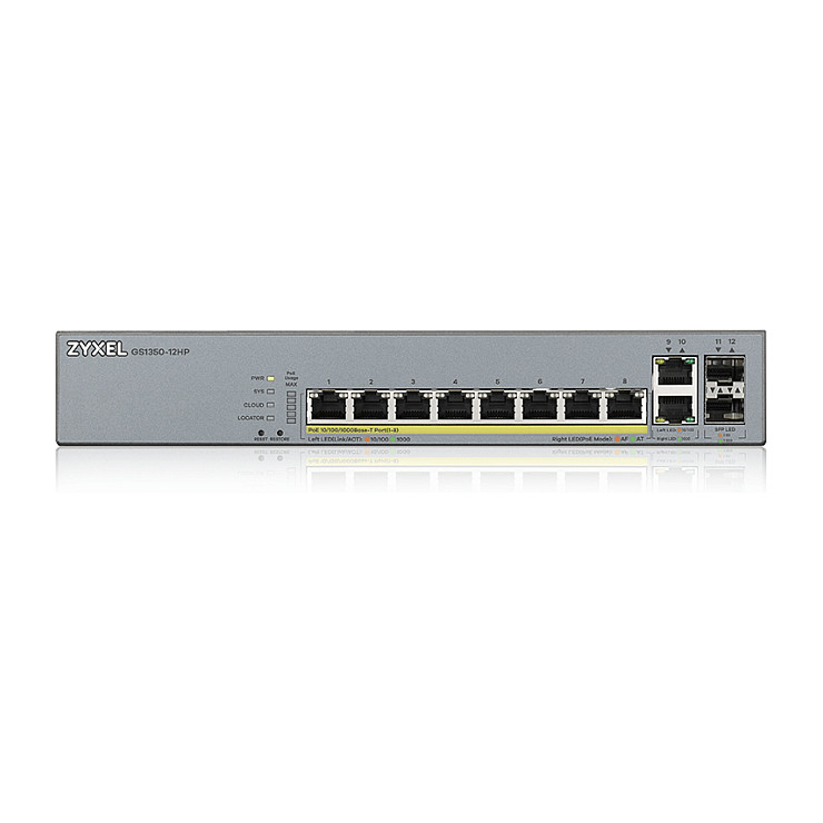 Zyxel GS1350-12HP Smart Managed PoE+ Switch | 8x Gigabit PoE+ | 2x Gigabit SFP Uplink | 130W PoE Budget - Figura 2