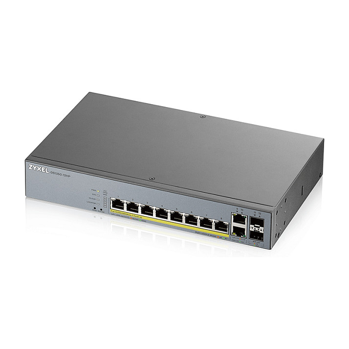 Zyxel GS1350-12HP Smart Managed PoE+ Switch | 8x Gigabit PoE+ | 2x Gigabit SFP Uplink | 130W PoE Budget - Figura 3