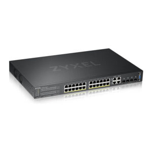 Zyxel GS2220-28HP Managed Gigabit PoE+ Switch | 24x GE PoE+ | 4x Combo SFP | 375W PoE Budget