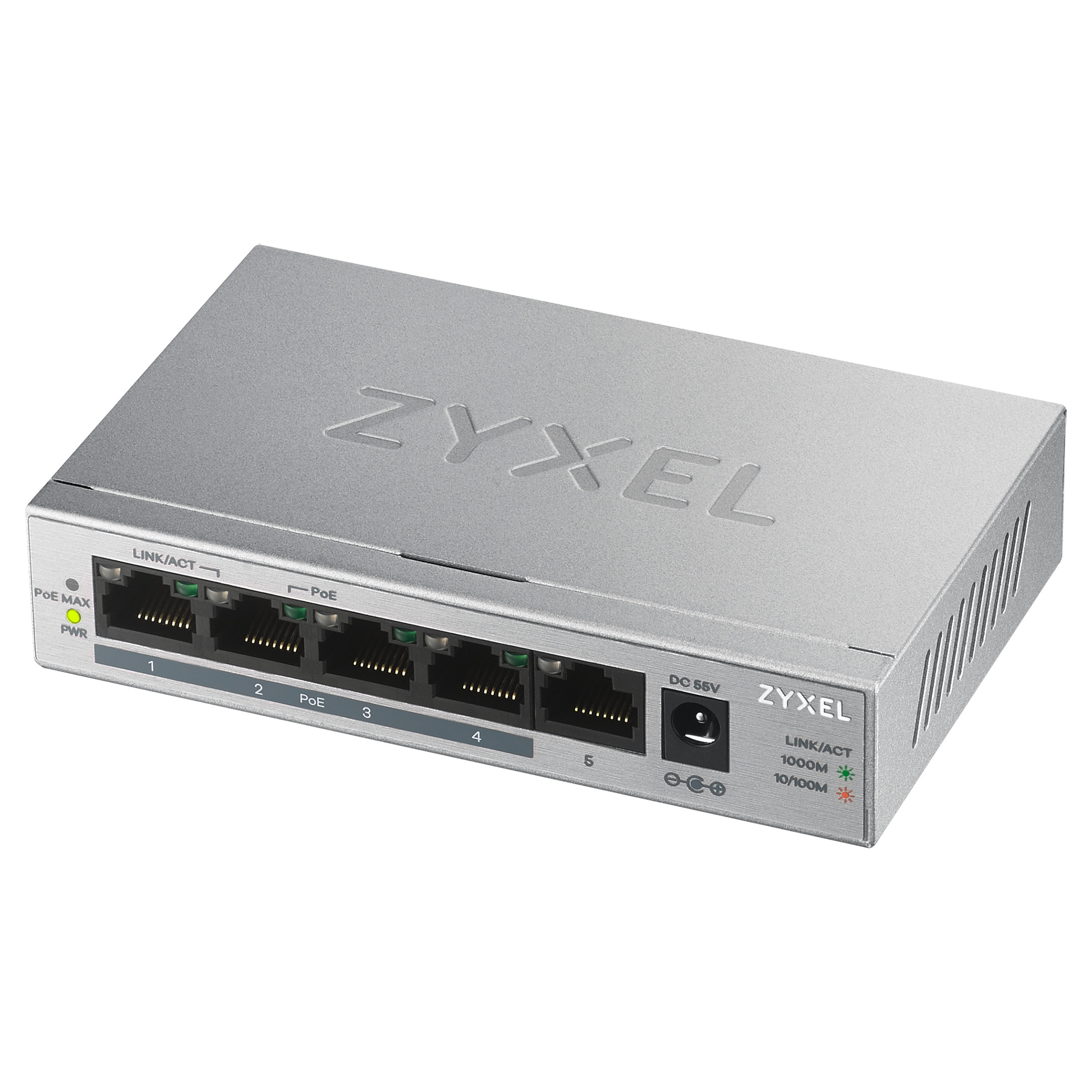 Zyxel GS1005HP 5-Port Gigabit PoE+ Switch | 4x PoE+ | 60W PoE Budget | Unmanaged