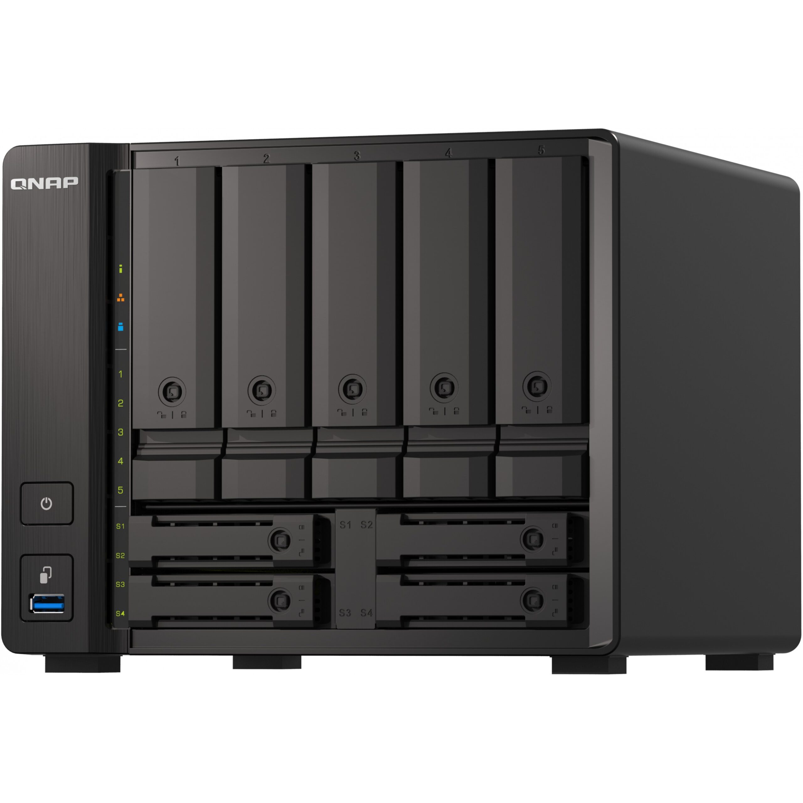 NAS QNAP 9‑Bay / AMD Ryzen V1500B / 32GB DDR4 SODIMM / 5x 2.5"/3.5" SATA 6Gbps / 2x 2.5" U.2 NVMe PCIe Gen3 x4 - Figura 5