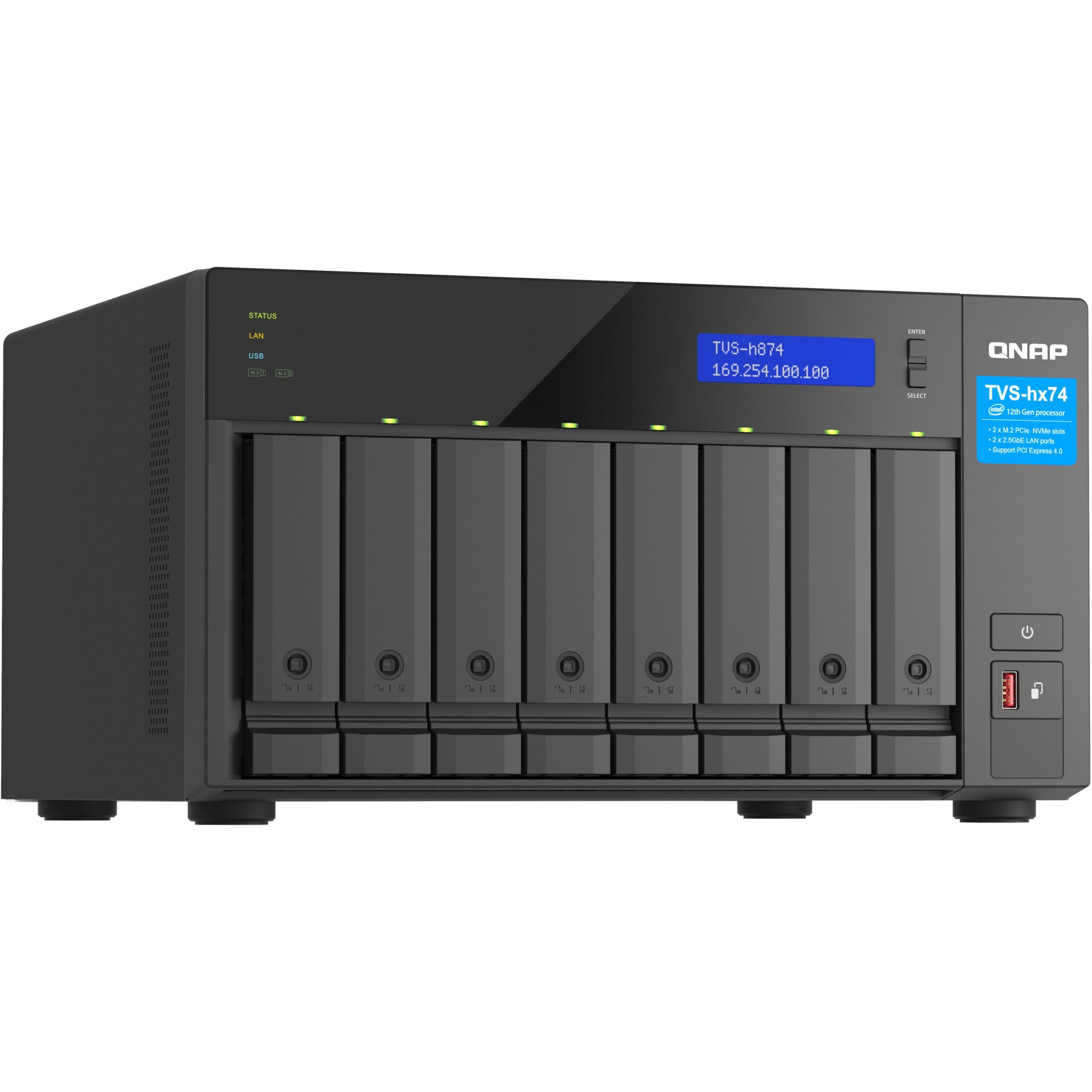 NAS QNAP TVS‑H874‑I5‑32G 8‑Bay QuTS hero / Intel Core i5‑12400 (6 cores / 12 threads, up to 4.6GHz) / 32GB - Figura 4