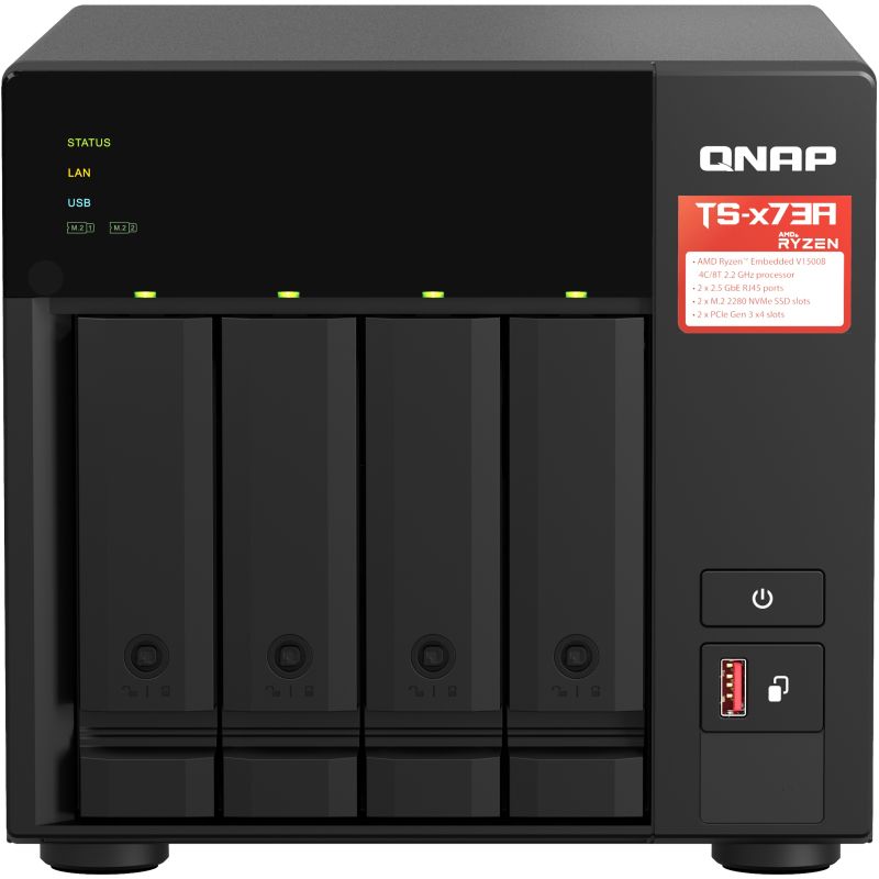 NAS QNAP / TS‑473A / 4 Bays / AMD Ryzen Embedded V1500B / 2.5G + Switch / QSW‑1105‑ST / 5 Ports / 2.5G - Figura 4