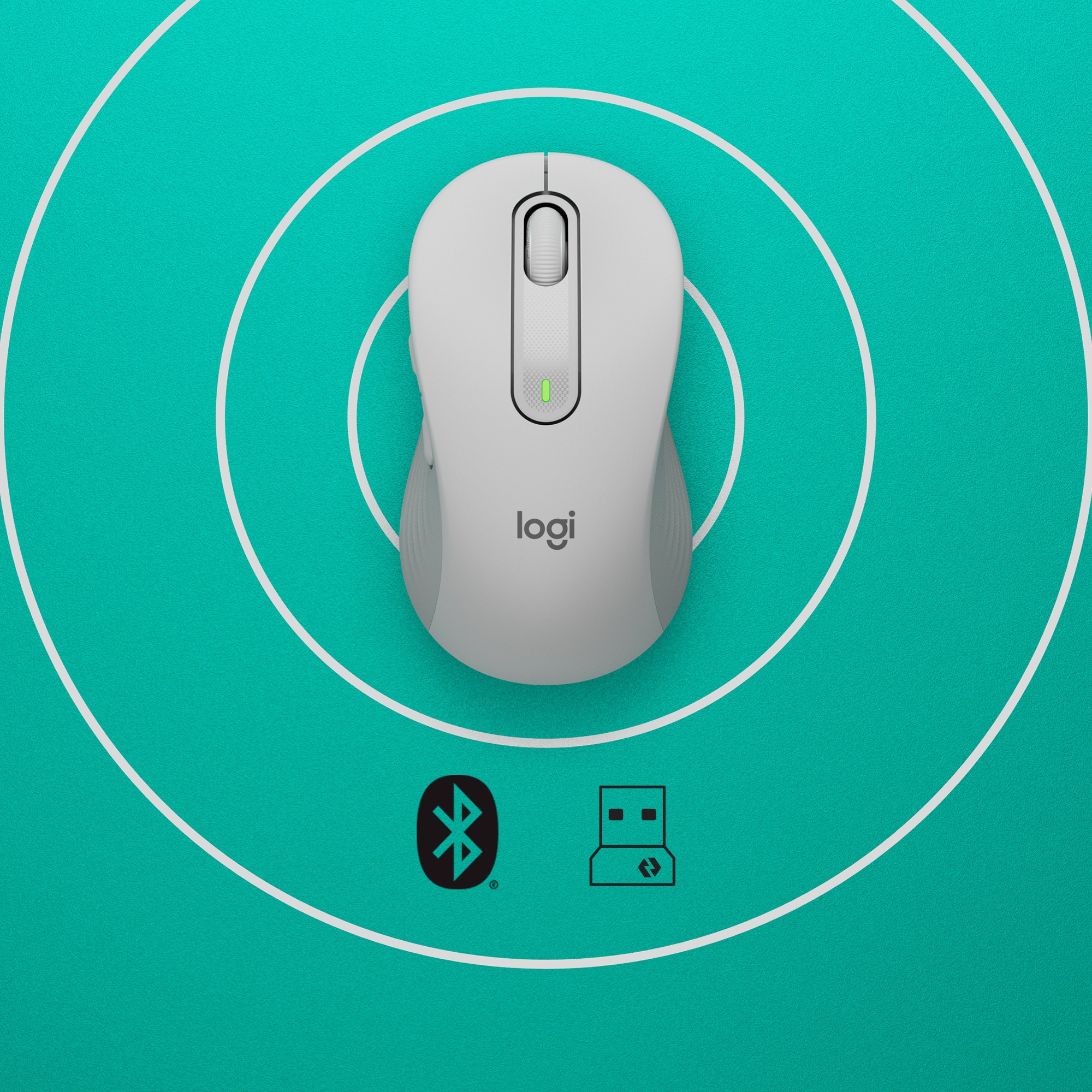 Logitech Signature M650 for Business Mouse wireless Bluetooth 2.4 GHz Bolt USB receiver off-white - Figura 3