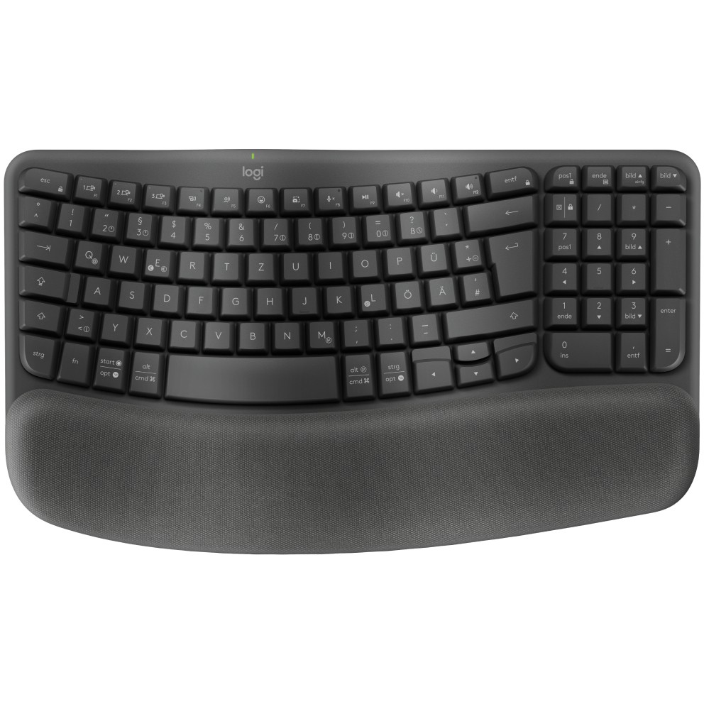 Tastierë pa Kabllo Logitech Wave Keys Ergonomike / Wireless + Bluetooth / QWERTZ - Grafit