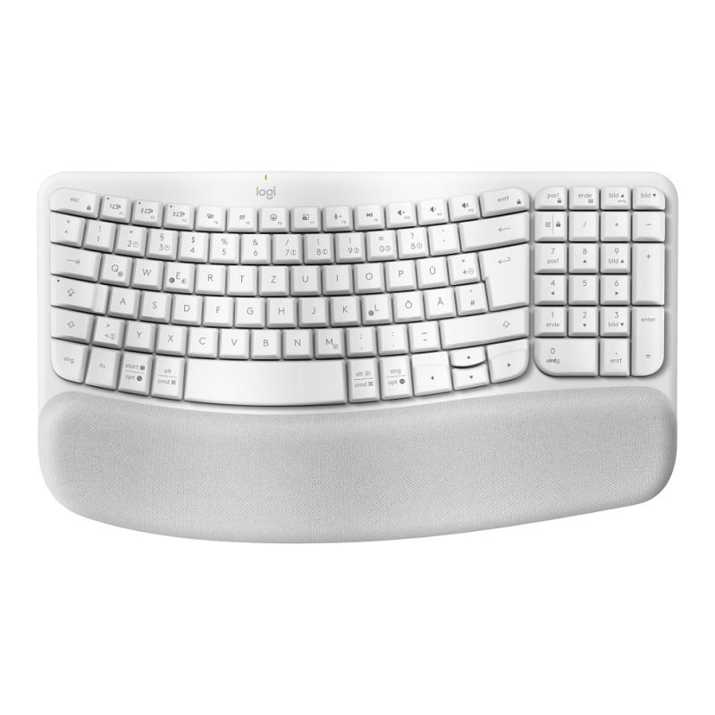 Tastierë Pa kabllo Logitech Wave Keys Ergonomic Keyboard / QWERTZ – Bardhë