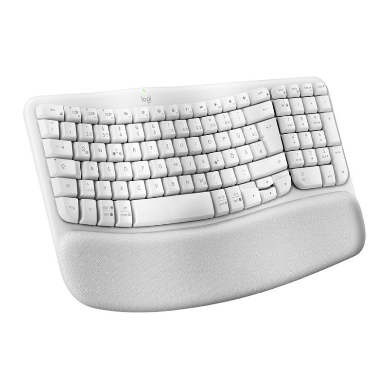 Tastierë Pa kabllo Logitech Wave Keys Ergonomic Keyboard / QWERTZ – Bardhë - Figura 2
