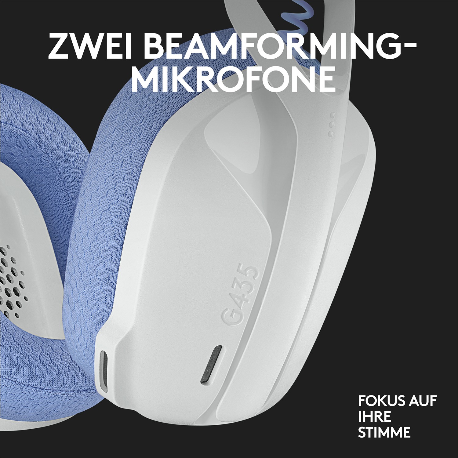 Kufje Gaming Logitech Lightspeed G435 Full Size Wireless Bluetooth / 2.4 GHz – Bardhë/Vjollcë e Hapur - Figura 5